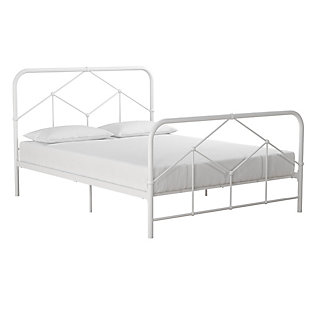 Francis Francis Queen Farmhouse Metal Bed, White, large