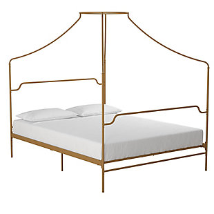 Camilla Camilla Queen Metal Canopy Bed, Gold, large