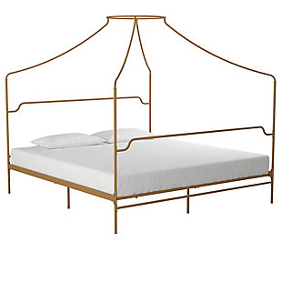 Camilla Camilla King Metal Canopy Bed, Gold, large
