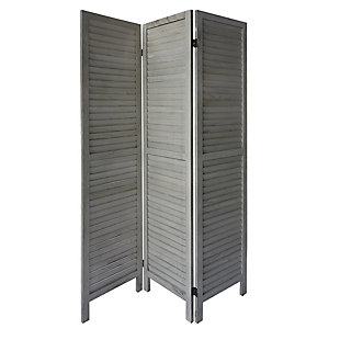 The Urban Port Plank Style Foldable Wooden Room Divider, , rollover