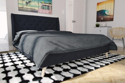 Her Majesty Queen Bed, Blue, rollover