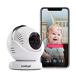 Whether you're at home, running errands, or at the office, the Invidyo video baby monitor makes it easy to keep tabs on your little one. It's equipped with a wide-angle HD camera plus night vision and remote adjustments so you can check on your baby at any time. You'll also receive alerts to let you know what's going on, even while you're not watching the monitor.Artificial Intelligence face recognition sends familiar faces notifications and stranger alerts to make it easy to see who's with your baby | Daily Summary Video gives you an overview of your baby's day | 24/7 live video and smart event recording provides a watchful eye around the clock | Wide-angle HD video camera with night vision allows you to check on your baby day or night | Remote pan and tilt functions let you change the camera's angle without entering the room | Instant push notifications during the day help you to stay aware of what's going on in your home | Smart Auto Smile Detection takes a photo of your baby when they smile and saves it to a photo album, so you never have to miss a magic moment | Room temperature detection ensures your baby stays comfortable while they sleep | Two-way audio let you communicate with your baby remotely | Built-in lullabies help to lull your little one to sleep
