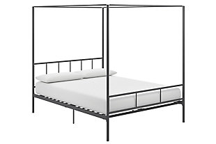 Dorel Home Products Marion Canopy Bed Full Gunmetal Gray, Gray, large