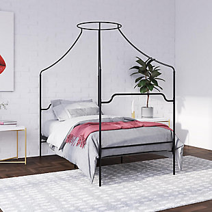 Dorel Home Products Camilla Metal Canopy Bed, Black, rollover
