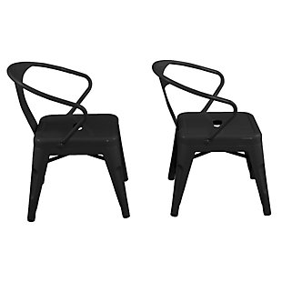 Complete your little one's play space with the ACEssentials Harper and Hudson Kids Activity Chairs. This set includes two fully-assembled chairs with rounded corners that are perfect for use at child-size desks, tables, and more. When paired with the ACEssentials Harper and Hudson Kids Metal Tables or used on their own as chairs, they are a great addition to your playroom, living room, or kitchen. These kids chairs are designed with protective non-skid feet that keep the stools in place and prevent them from scratching the floor. The durable steel construction with a black finish offers long-lasting style through all of your child's favorite activities and is easy to wipe clean after everyday messes. Designed with kids in mind, each chair measures 16.9" x 16.5" x 21.2" to provide comfortable seating for your little ones. Add a modern look to your child's space with the ACEssentials Harper and Hudson Kids Chairs!SET OF 2 KID-SIZE METAL CHAIRS: Includes two fully-assembled metal chairs with rounded corners that are perfect for use at child-size desks, tables, and more | VERSATILE DESIGN: Great addition to your playroom, living room, or kitchen when paired with the ACEssentials kids tables or used on their own | NON-SKID FEET: Protective non-skid feet keep the stools in place and prevent them from scratching the floor | DURABLE STEEL CONSTRUCTION: Durable steel construction with black finish provides long-lasting style and easily wipes clean after everyday messes | PERFECT SIZE FOR CHILDREN: Each stool measures 16.9" x 16.5" x 21.2" to offer comfortable seating for your little ones