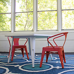 Complete your little one's play space with the ACEssentials Harper and Hudson Kids Activity Chairs. This set includes two fully-assembled chairs with rounded corners that are perfect for use at child-size desks, tables, and more. When paired with the ACEssentials Harper and Hudson Kids Metal Tables or used on their own as chairs, they are a great addition to your playroom, living room, or kitchen. These kids chairs are designed with protective non-skid feet that keep the stools in place and prevent them from scratching the floor. The durable steel construction with a red finish offers long-lasting style through all of your child's favorite activities and is easy to wipe clean after everyday messes. Designed with kids in mind, each chair measures 16.9" x 16.5" x 21.2" to provide comfortable seating for your little ones. Add a modern look to your child's space with the ACEssentials Harper and Hudson Kids Chairs!SET OF 2 KID-SIZE METAL CHAIRS: Includes two fully-assembled metal chairs with rounded corners that are perfect for use at child-size desks, tables, and more | VERSATILE DESIGN: Great addition to your playroom, living room, or kitchen when paired with the ACEssentials kids tables | NON-SKID FEET: Protective non-skid feet keep the chairs in place and prevent them from scratching the floor | DURABLE STEEL CONSTRUCTION: Durable steel construction with red finish provides long-lasting style and easily wipes clean after everyday messes | PERFECT SIZE FOR CHILDREN: Each stool measures 16.9" x 16.5" x 21.2" to offer comfortable seating for your little ones