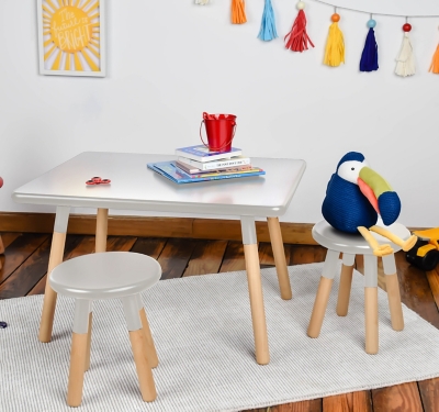ACEssentials Kids Dipped Table and Stool Set, , rollover