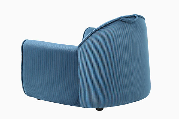 Complete your little one's play space with the ACEssentials Kids Accent Chair. This plush and cozy kids chair is perfect for reading, playing games, and watching TV. The blue corduroy upholstery adds a stylish accent, while the sturdy wood frame offers long-lasting durability. This chair requires no assembly, so your child can start enjoying their new favorite spot to sit right away. Designed with kids in mind, the chair measures 22.24" x 23.03" x 19.29", perfect for 2 to 6-year-old children.KID-SIZE ACCENT CHAIR: Complete your little one's play space with a chair that is just for them | VERSATILE USE: Plush and cozy kids chair is perfect for reading, playing games, and watching TV | DURABLE STYLE: Gray corduroy upholstery adds a stylish accent, while the sturdy wood frame offers long-lasting durability | NO ASSEMBLY: Chair requires no assembly, so your child can start enjoying their new favorite spot to sit right away | PERFECT SIZE FOR CHILDREN: Chair measures 22.24" x 23.03" x 19.29", perfect for 2 to 6-year-old children