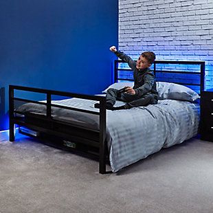 ACEssentials X Rocker Basecamp Gaming Bed Frame with Storage, Black, rollover