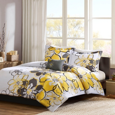 B600004343 Ophelia Yellow Twin XL Duvet Cover Set sku B600004343