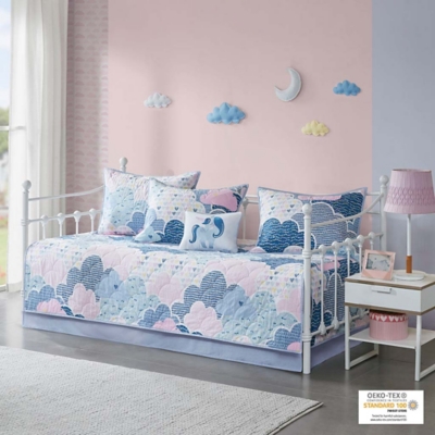 B600004448 Melanie Blue Daybed 6 Piece Cotton Reversible Dayb sku B600004448