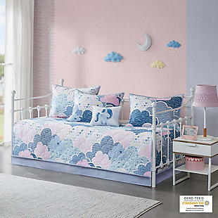 Melanie Blue Daybed 6 Piece Cotton Reversible Daybed Set, , rollover