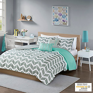 Elise  Teal Twin/Twin XL Reversible Coverlet Set, Teal, rollover