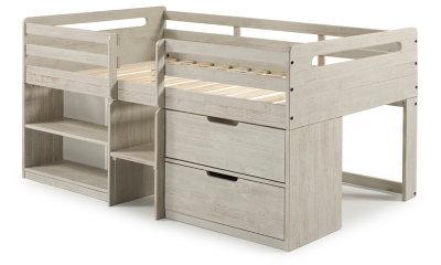 Donco Kids Twin Low Loft Rustic Light Grey, , large