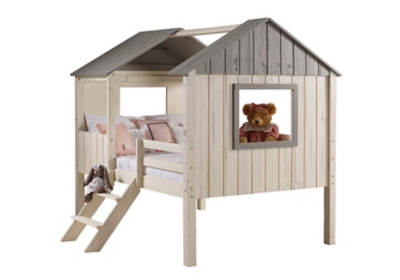 Donco Kids Full House Low Loft Rustic Sand/Rustic Grey, , large