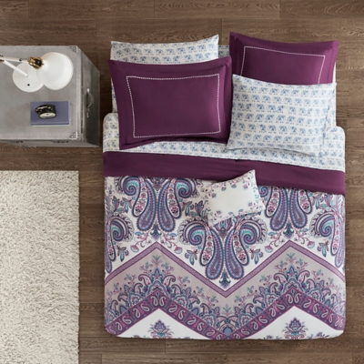 Annabel Purple Full Complete Bed And Sheet Set