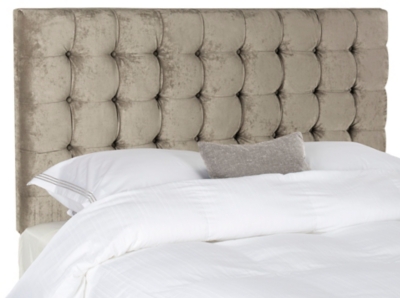 Safavieh axel taupe king deals tufted headboard