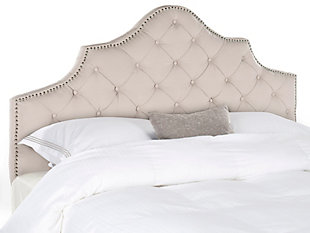 Arebelle Queen Upholstered Panel Headboard, Taupe, large