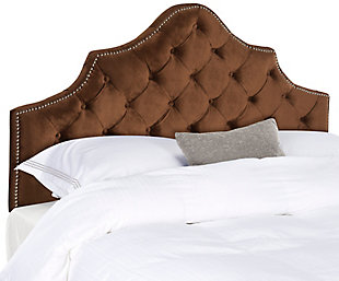 Arebelle Queen Upholstered Panel Headboard, Chocolate, large