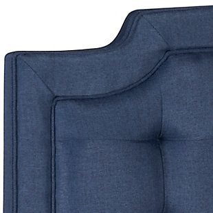 The crown jewel of the Upper East Side, the redesign of Manhattan’s most elite stay inspired this contemporary upholstered headboard. Its chic tufting creates an expanse of modern luxury coveted by those who treasure only the very best. Made with wood and iron | Upholstered in navy blue tufted polyester over padding  | Headboard only | Assembly required