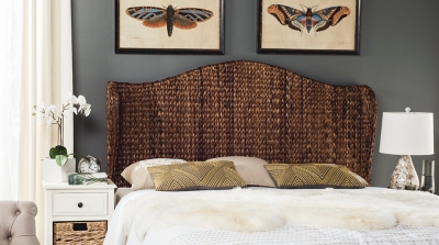 Nadine Queen Wood Panel Headboard, Brown, large