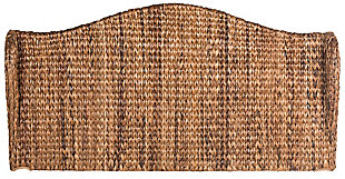 The ultimate in sustainable design, this gently arched headboard is arty woven of banana leaf fibers replete with rich brown tones. Its classic camelback design, side wings and braided texture make your bedroom a naturally indulgent oasis.Made with woven banana leaf fibers; rich brown tones  | Braided texture  | Side wings | Headboard only | Assembly required