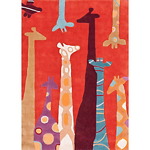 nuLOOM Hand Tufted Giraffe Rug, Red, large