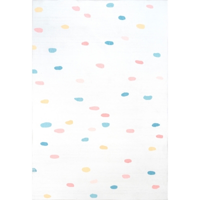 nuLOOM Polka Dotted Nursery Rug, Multi, large