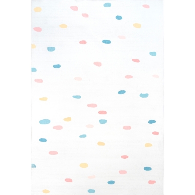 nuLOOM Polka Dotted Nursery Rug, Multi, large