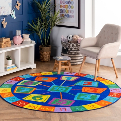 nuLOOM Number Circles Rug, Blue