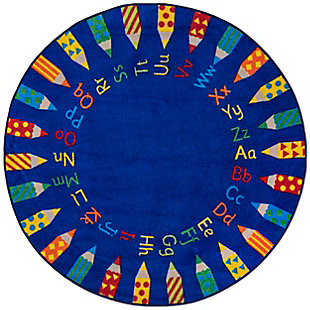 nuLOOM Rainbow Alphabet Rug, Blue, large