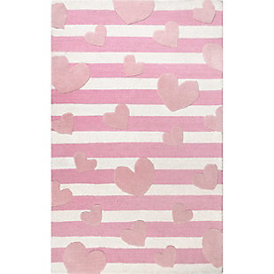 nuLOOM Handmade Hearts Striped Cochran Rug Rug, Pink, large