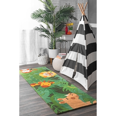 B600005524 nuLOOM Hand Tufted King of the Jungle Rug, Green sku B600005524