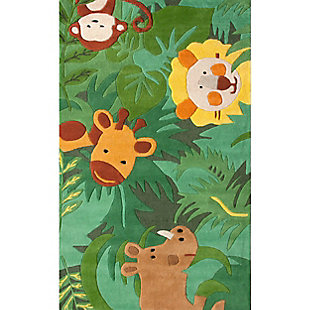 nuLOOM Hand Tufted King of the Jungle Rug, Green, large