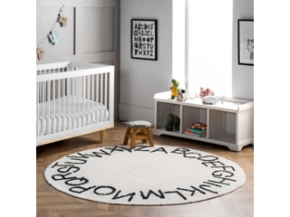 nuLOOM Kids Washable Round Alphabet Rug
