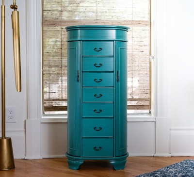 Daley Jewelry Armoire, Turquoise, large