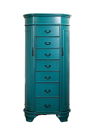 Daley Jewelry Armoire, Turquoise, large