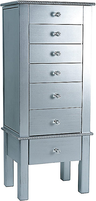 Hannah Jewelry Armoire, Silver, large