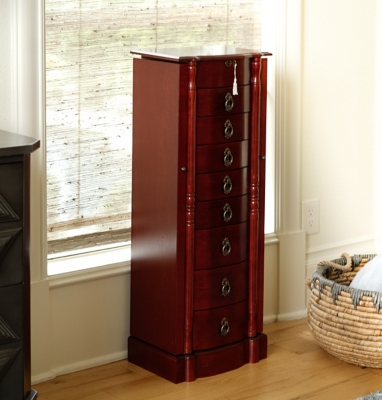 Standing Jewelry Armoire Cabinet Wooden Jewelry Storage Organizer - On Sale  - Bed Bath & Beyond - 35105424
