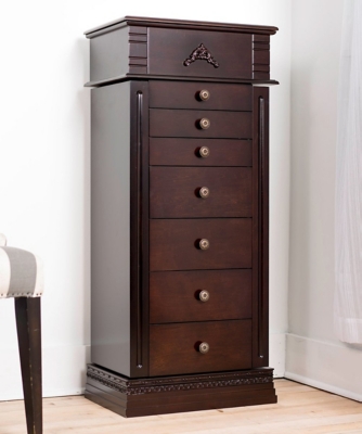 Standing Jewelry Armoire Cabinet Wooden Jewelry Storage Organizer - On Sale  - Bed Bath & Beyond - 35105424