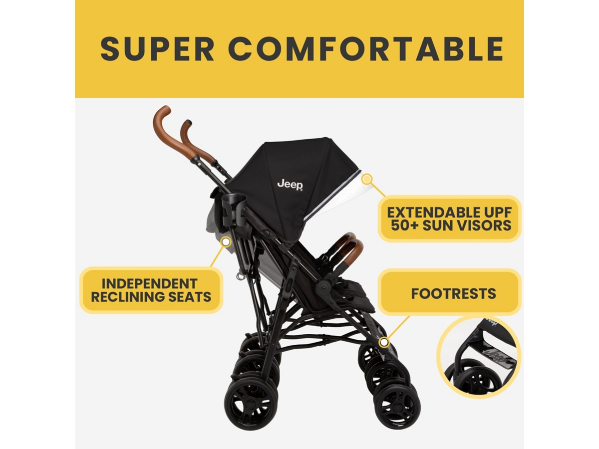 Jeep PowerGlyde Plus Side x Side Double Stroller Ashley