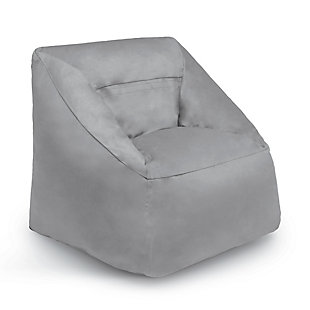 Delta Children Cozee Cube Chair, Kid Size, Gray, large
