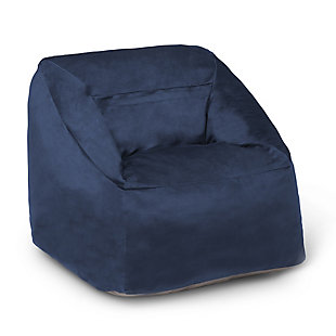 Delta Children Cozee Cube Chair, Kid Size, Blue, large