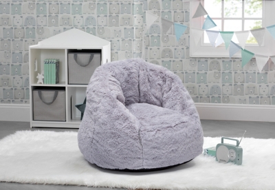 Delta Children Cozee Fluffy Chair, Toddler Size, Gray, large