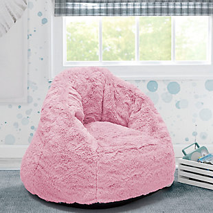 Delta Children Cozee Fluffy Chair, Toddler Size, Pink, rollover