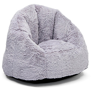 Delta Children Cozee Fluffy Chair, Kid Size, Gray, large