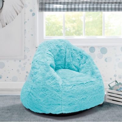 Delta Children Cozee Fluffy Chair, Kid Size, Aqua Blue, rollover