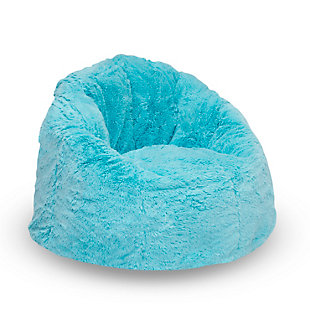 Delta Children Cozee Fluffy Chair, Kid Size, Aqua Blue, large