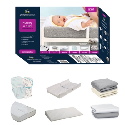 Serta 9-Piece Nursery-in-a-Box Newborn Baby Gift Set for Boys and Girls, , large