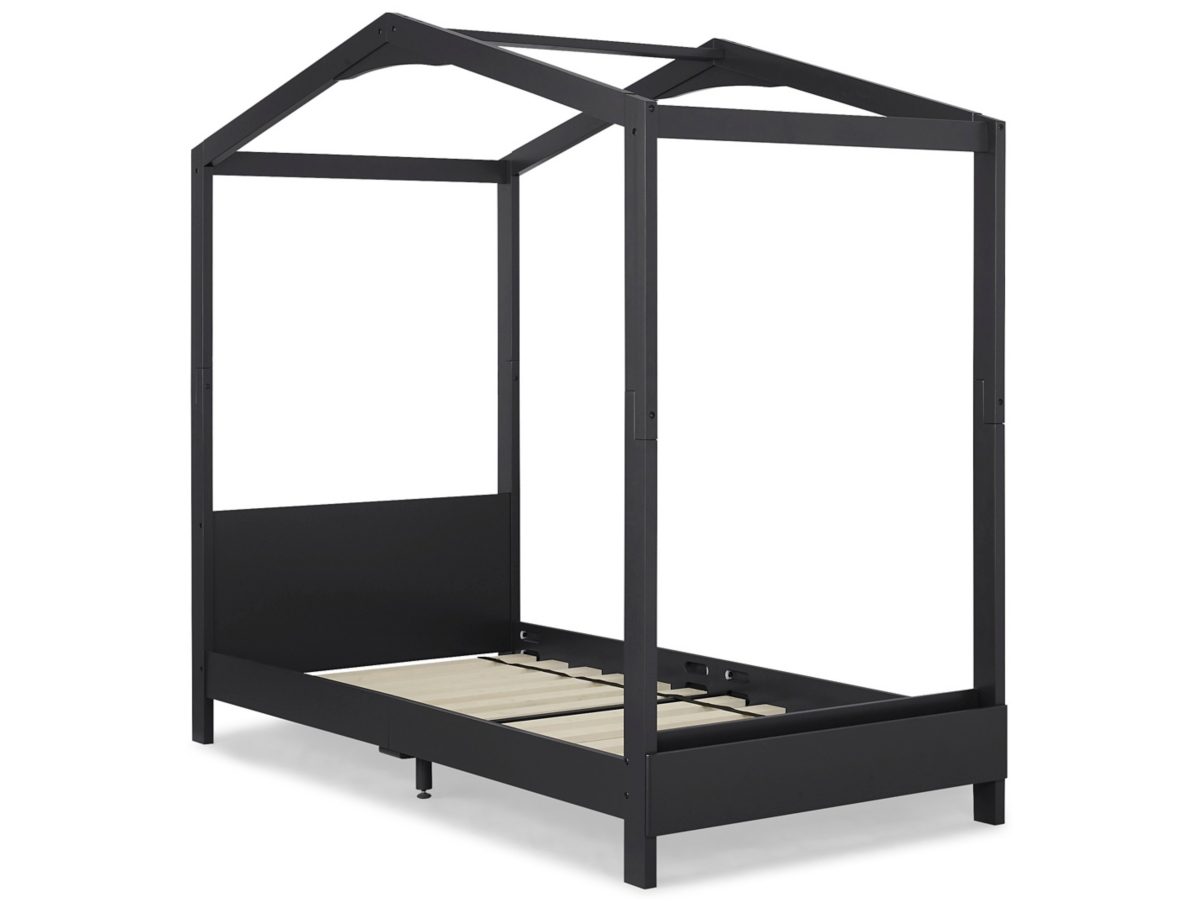 Delta Children Poppy House Twin Bed, Midnight Gray, large